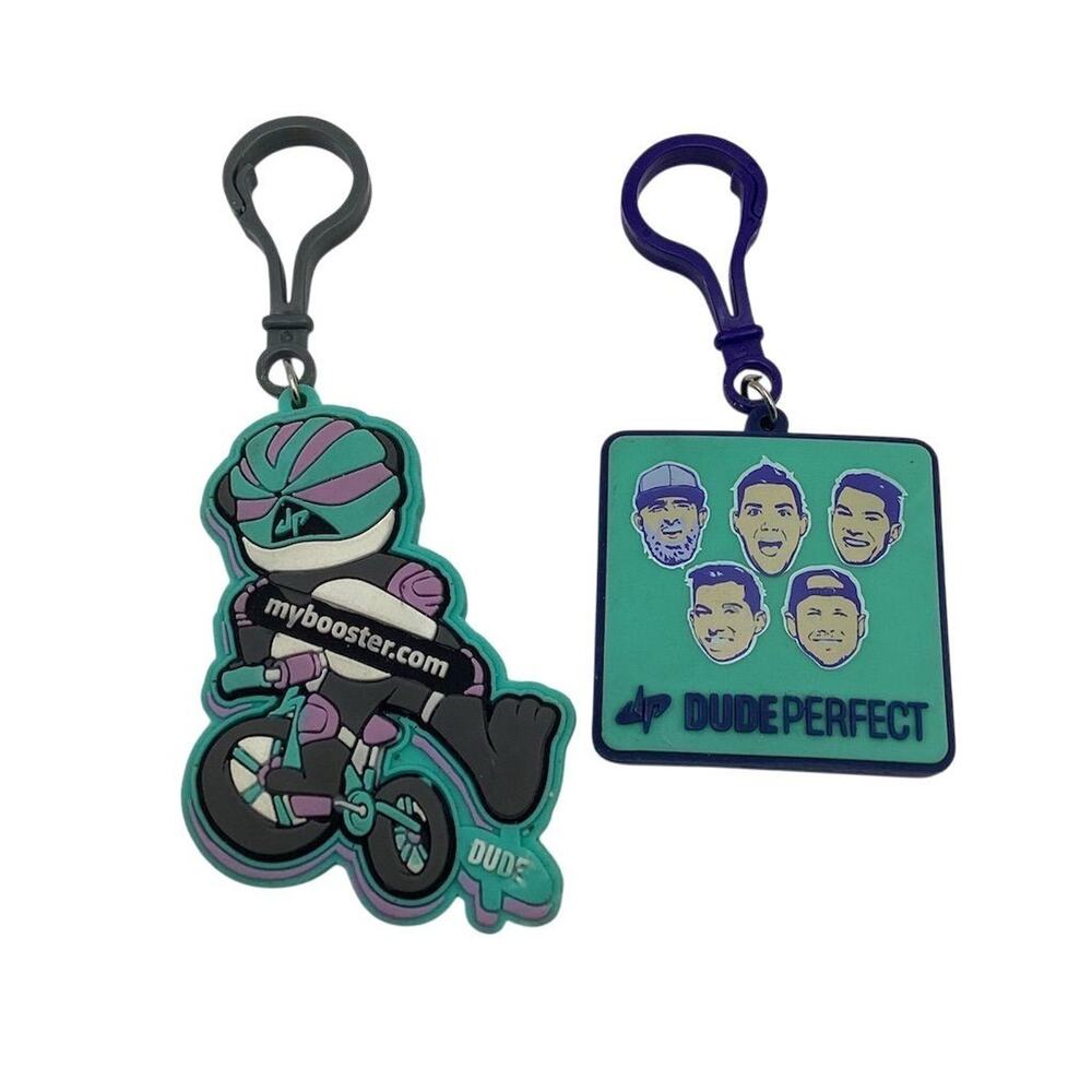 Dude Perfect Panda Bike Bag‎ Clip Keychain Set Multi-Color Sports Theme